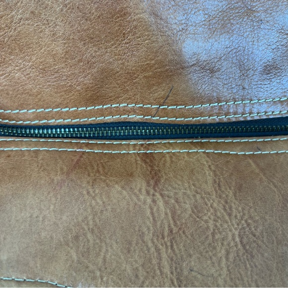 PATRICIA NASH Multicolor Painted Floral Tan Leather Distressed Tote Satchel - Picture 14 of 15